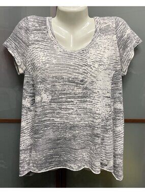 Hang Ten Y2K Large Grey Abstract Flowy Blouse Top Tunic Grunge Indie Skater Emo